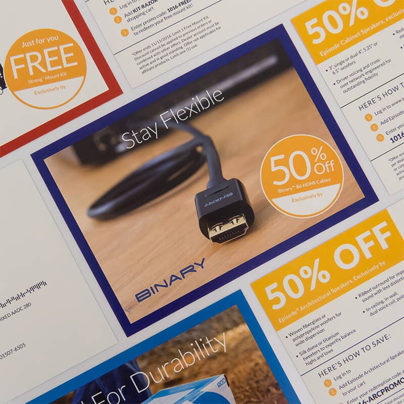 various direct mailers for marketing discounts