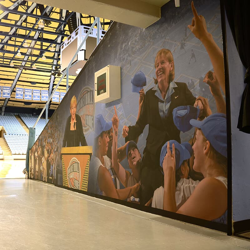 Wall decal with basketball art
