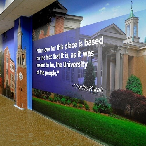 Full size wallpaper featuring images of a university